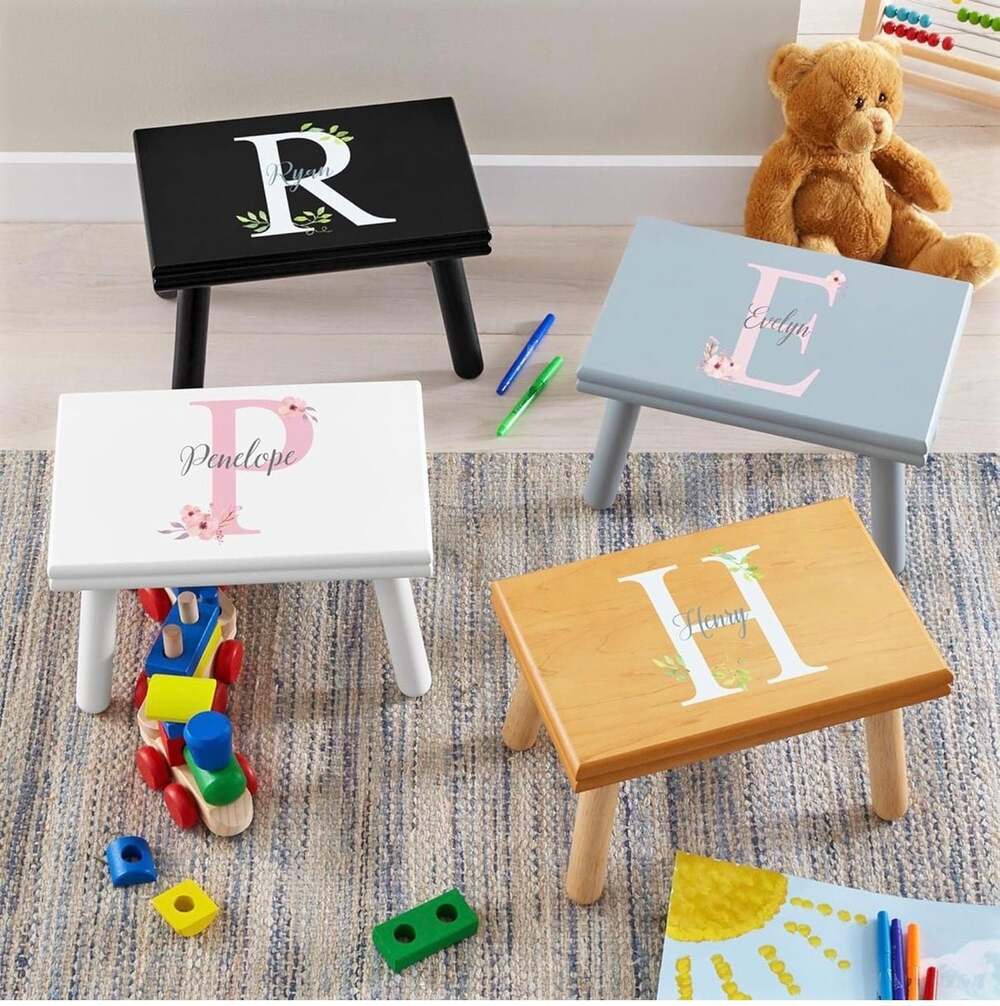 Personal Creations Owl Name Personalized Kids Wooden Step Stool